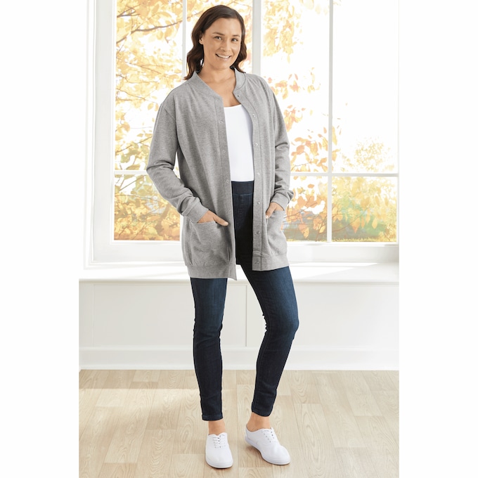 Snap-Front Cardigan, , large