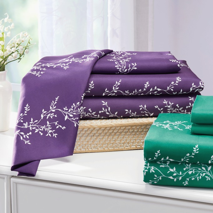 Leaves and Vines Microfiber Sheet Set, , large