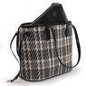 Plaid Tote with Pouch, Black White Plaid, large