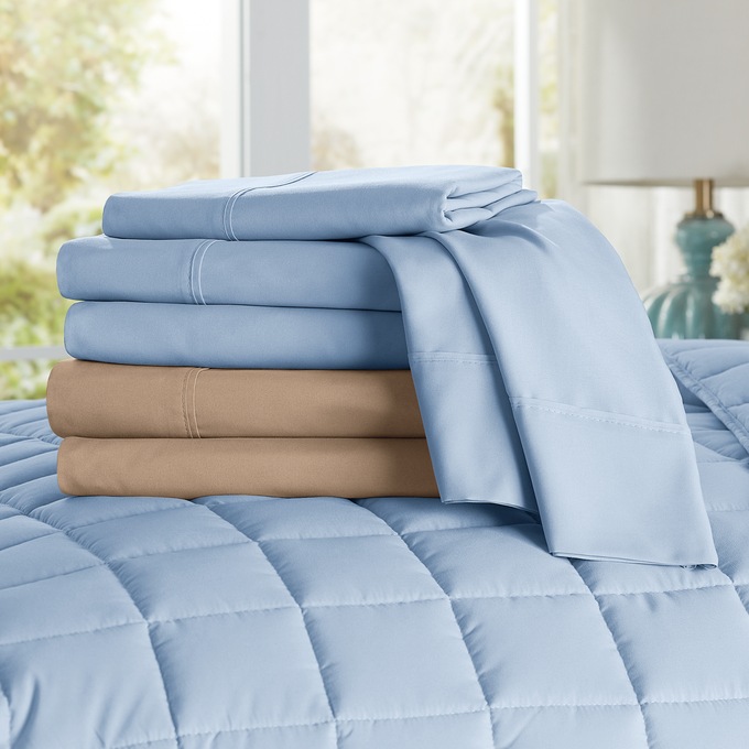 CoolMax Cooling Microfiber Sheet Set, Taupe, large