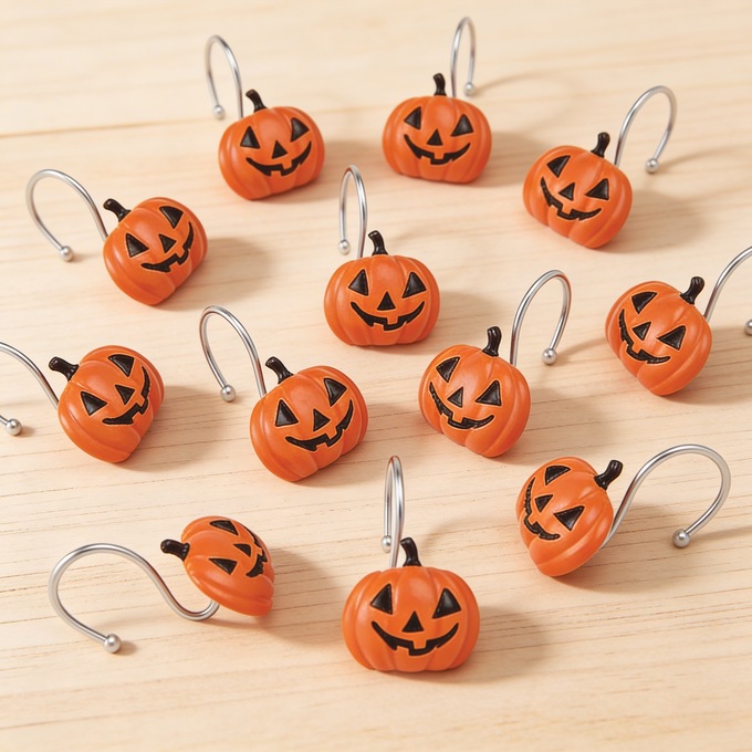 Set of 12 Ghost Shower Curtain Hooks, , large