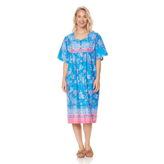Border Print Patio Dress, , large