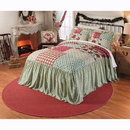 Holiday Skirted Bedspread Set, , large
