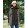 Snowfall Pattern Puffer Parka, Black, large