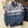 Full-Zip Fleece-Lined Sweater, , large