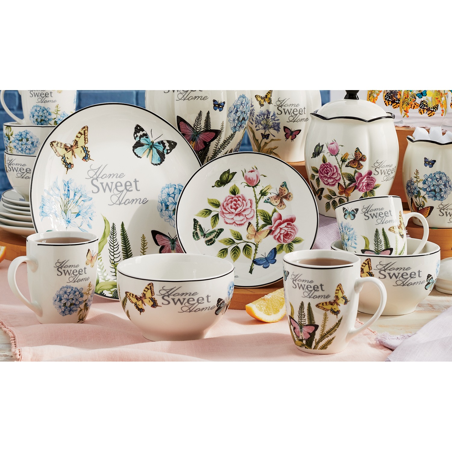 16Piece Sweet Home Butterfly Dinnerware Set Montgomery Ward
