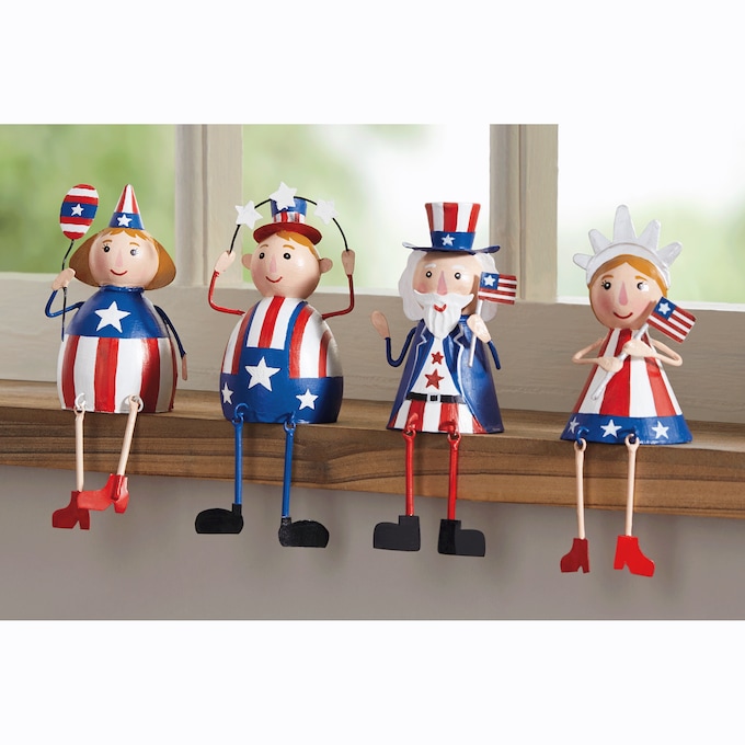 Set of 4 Americana Shelf Sitters, , large