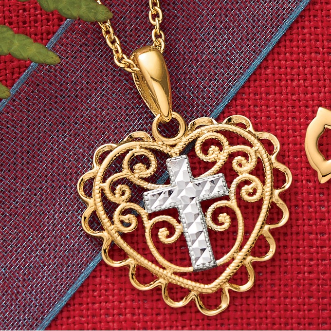 Two-Tone Religious Pendant, , large