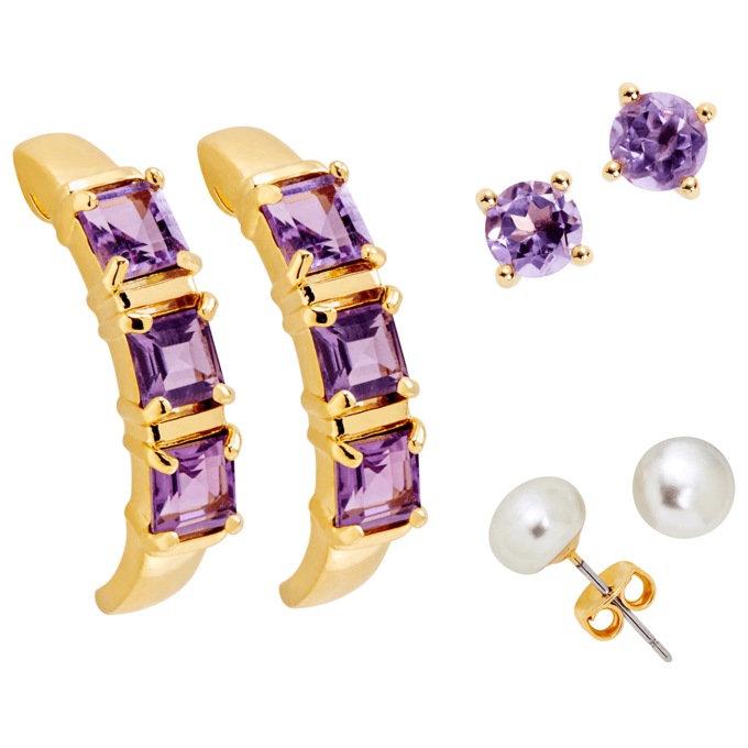 Gemstone 3 PC Earring Set, , large