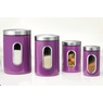 Set of 4 Window Canisters with Stainless Steel Lids, , large