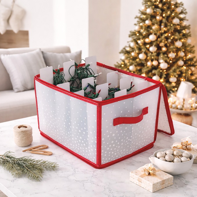 Simplify Christmas Light Organizer, Red, large