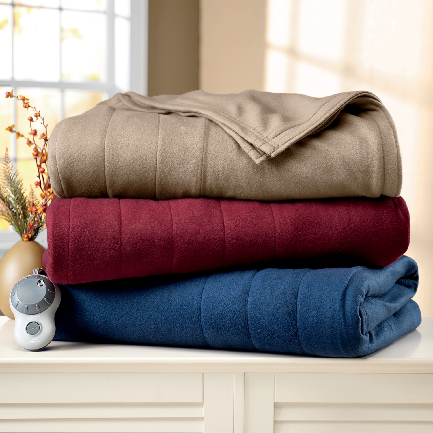 ... Quilted Fleece Electric Blanket by Sunbeam, , large