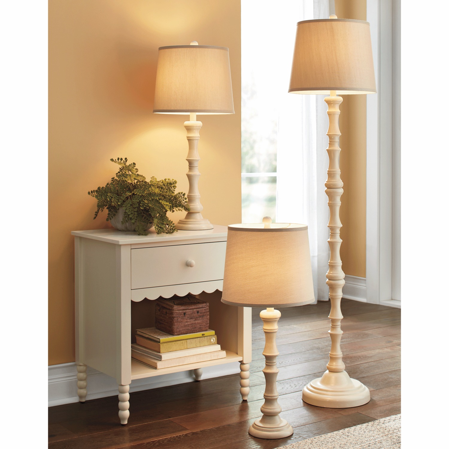 Set of 3 Tesla Turned-Base Lamps | Montgomery Ward