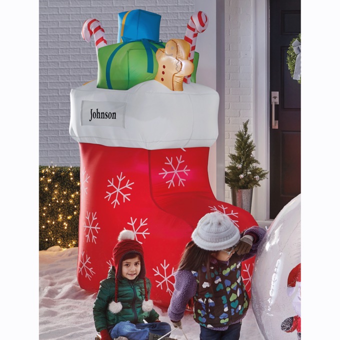 Lit Christmas Stocking Inflatable, , large