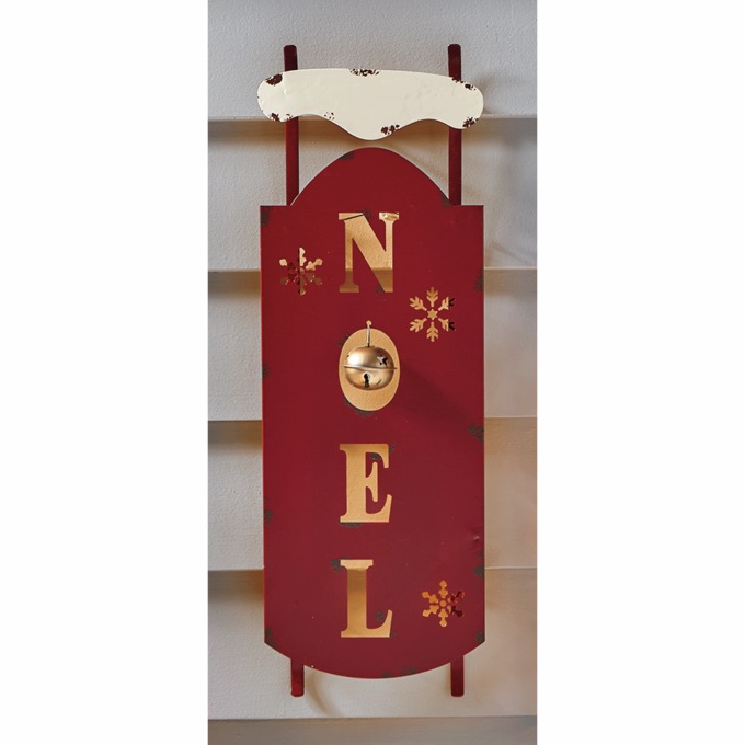 Joy or Noel Lit Sled Porch Sign, , large
