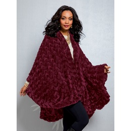 Ruffle Wrap, Burgundy, large