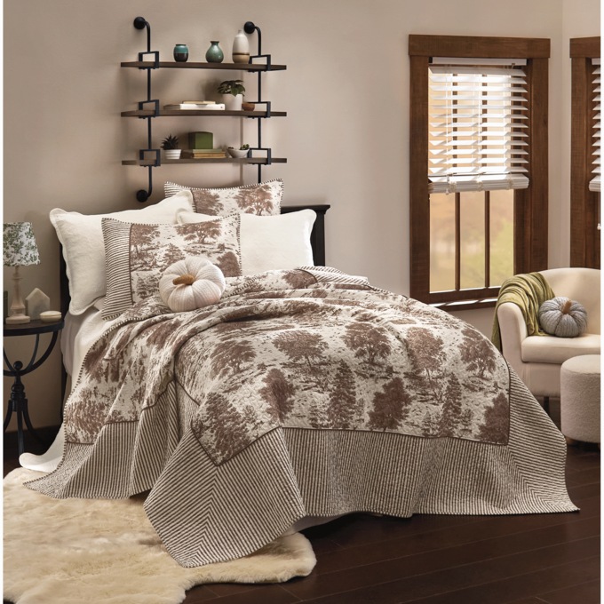 Driftwood Toile Oversized Quilt, , large
