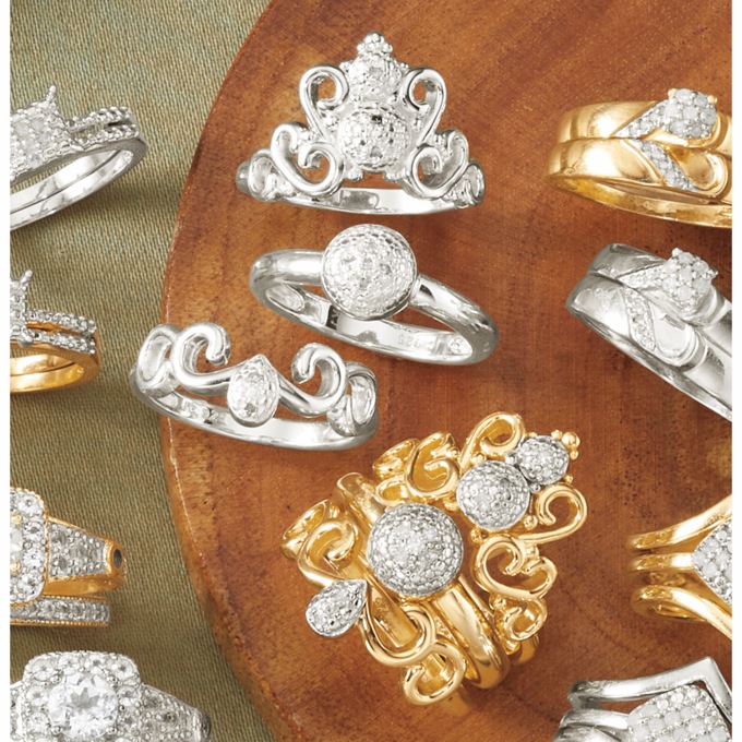 Diamond 3-Piece Swirl Bridal Set, Sterling Silver, large