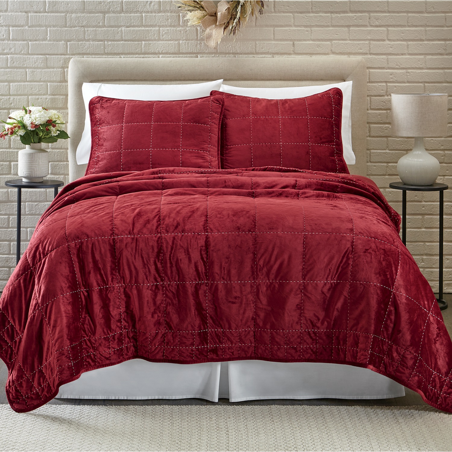 Piper Oversized Velvet Quilt and Sham Montgomery Ward
