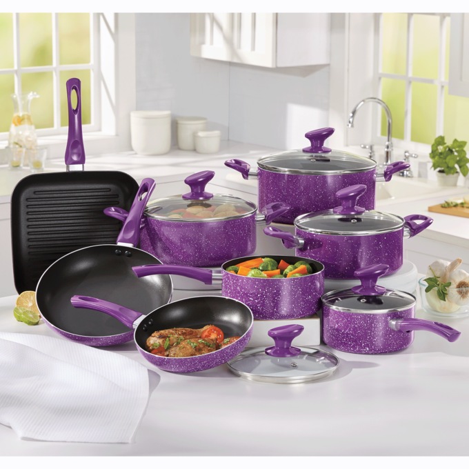 13-Piece Granite Aluminum Cookware Set