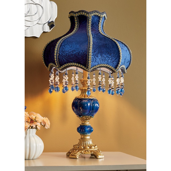 Royal Blue Victorian Table Lamp, , large