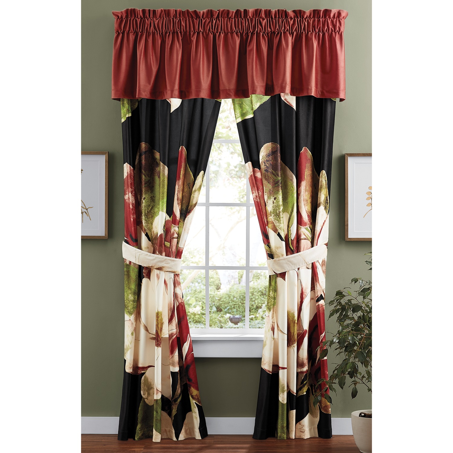 Magnolia Velvet Comforter Set, Accent Pillow and Window Treatments