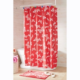 Butterfly Sentiments Shower Curtain, , large