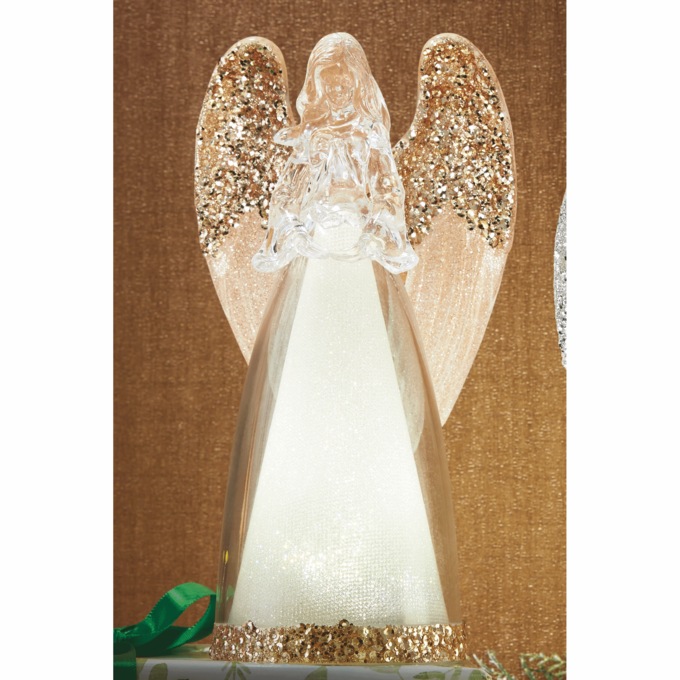LED Glitter Acrylic Angel, , large