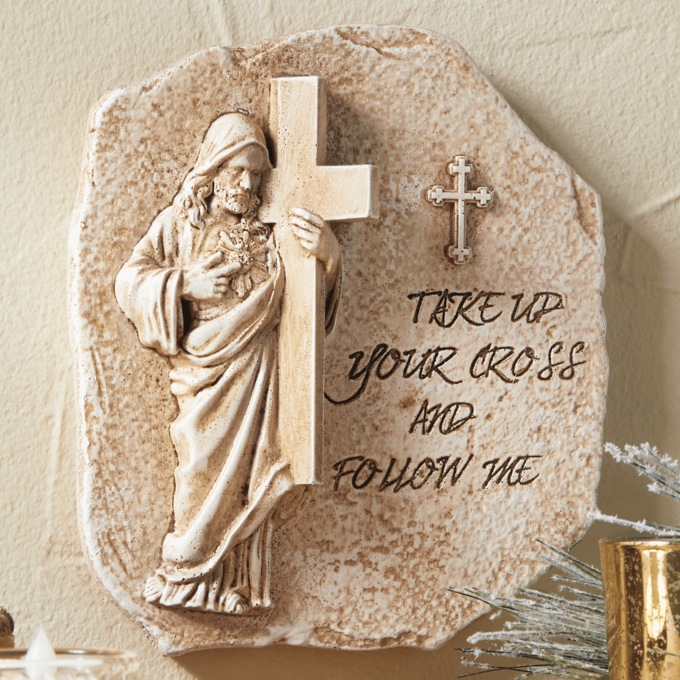 Take Up Your Cross Wall Plaque, , large