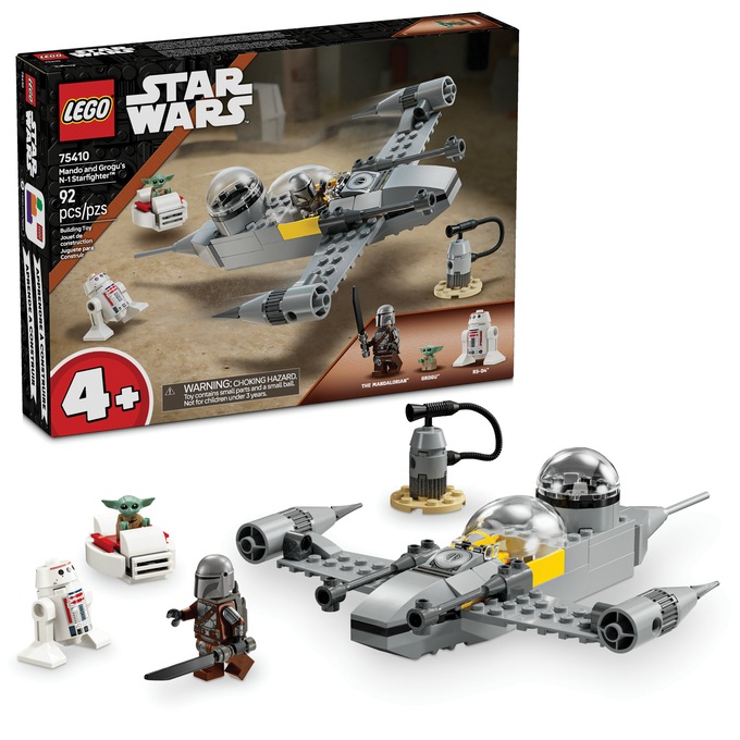 LEGO Star Wars Mando & Grogu's N-1 Starfighter, Gray, large