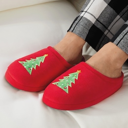 Holiday Slipper with Faux-Fur Lining, , large