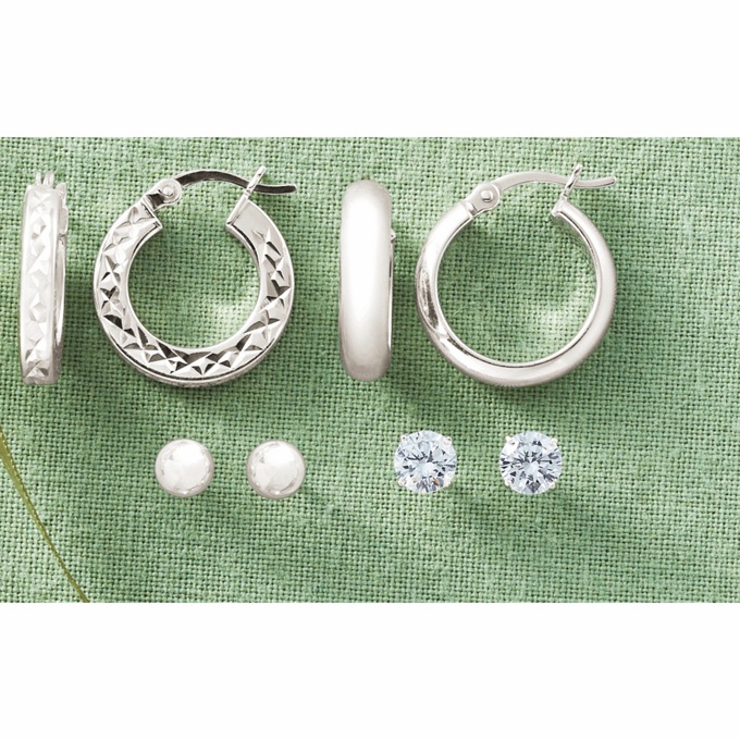 Hoops & Posts 4-Pair Earring Set, , large