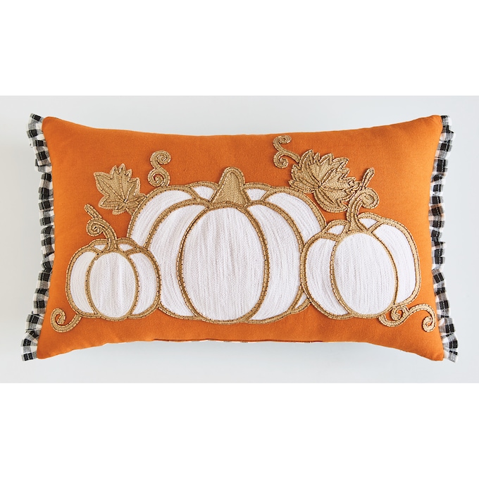 Beaded Pumpkin Trio Pillow, , large