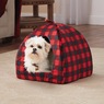 Cozy Pet Cubby, Red Black Plaid, large