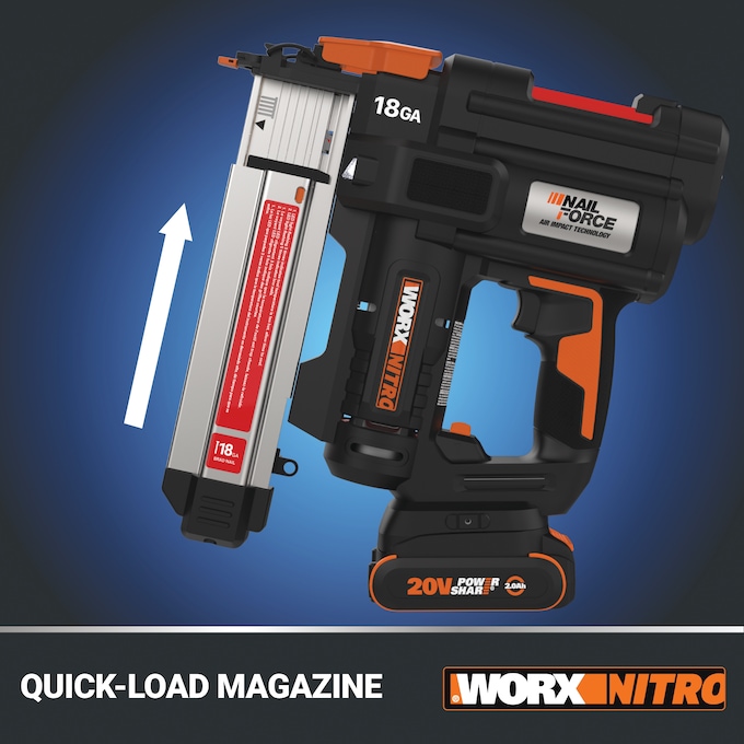 Worx 20V Nitro Brad Nail Gun (Tool Only), , large