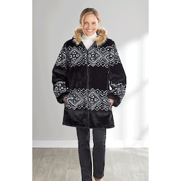 Fleece Snowflake Coat, , large
