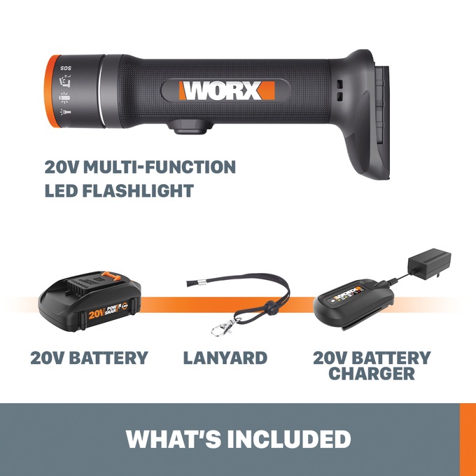 Worx 20V Multi-Function LED Flashlight, , large