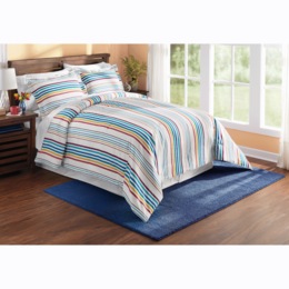 Color Connection Down-Alternative Striped Comforter Set, , large