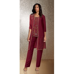Annette 3-Piece Beaded Pant Set, , large