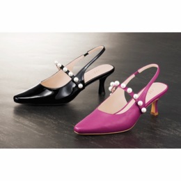 Faux-Pearl Strapped Slingback for Women with 2.5" Heel and Memory Foam, , large