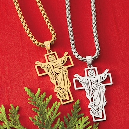 Men&#39;s Jesus/Cross Pendant, , large