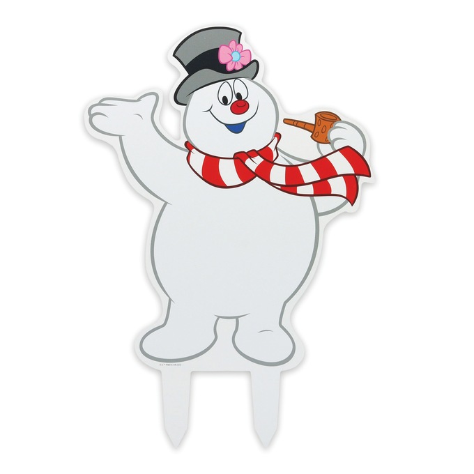 Frosty the Snowman Yard Stake, White, large