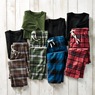 Value 2-Piece Men's PJ Set with Crew Top and Plaid Bottoms, , large