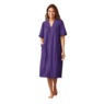 Short-Sleeve Snap-Front Duster with Pockets, , large