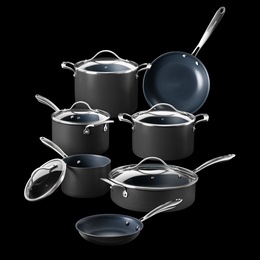 Guy Fieri Flavortown 12-Piece Laser Titanium Cookware Set, , large