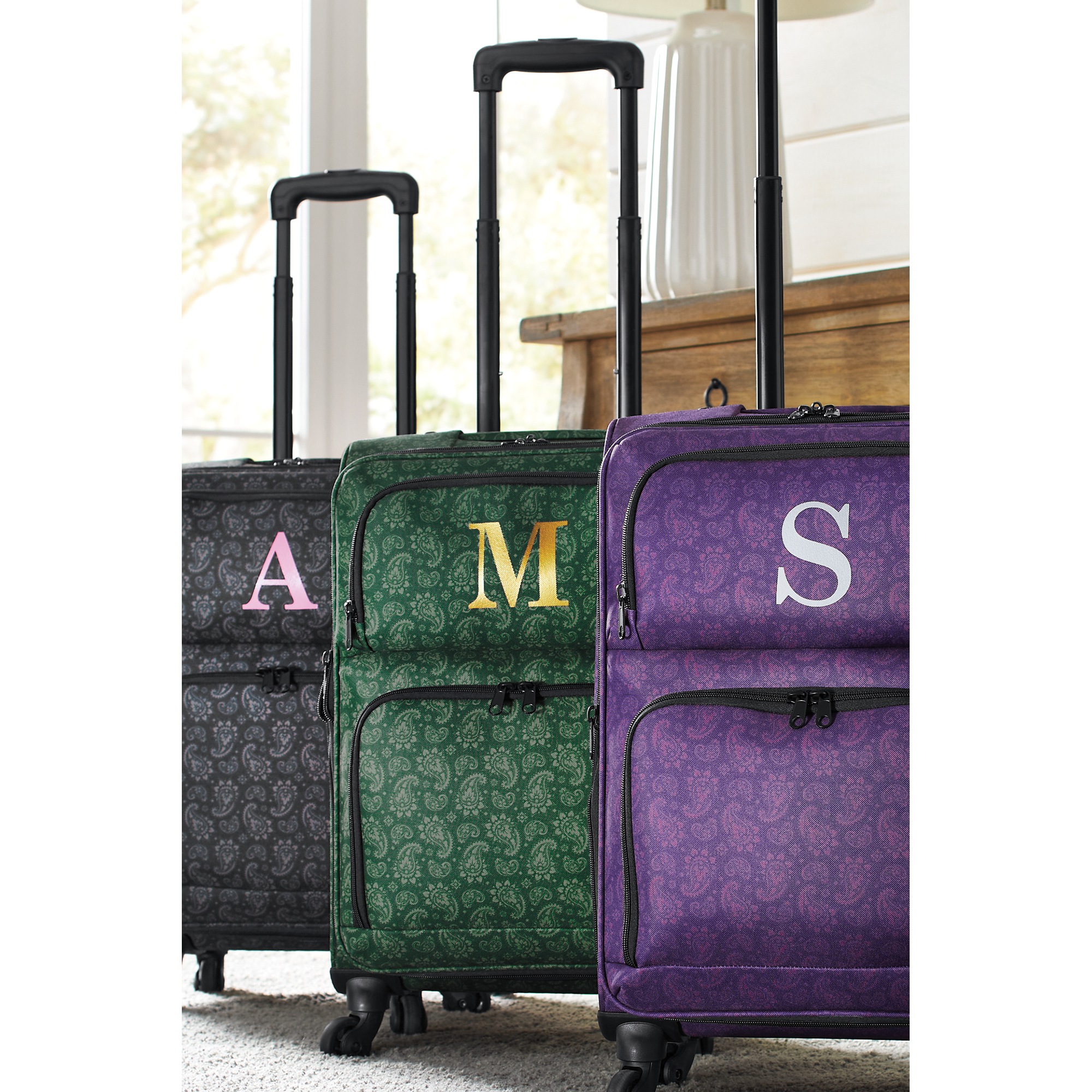 Personalized 21-inch Softsided 4-Wheel Carry-On, Evergreen, large