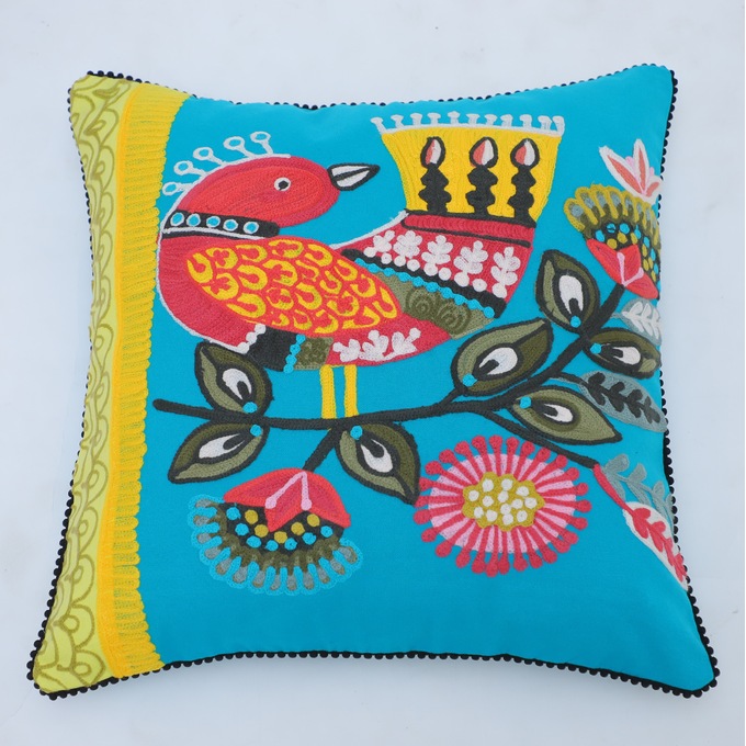 Colorful Bird Pillow, , large