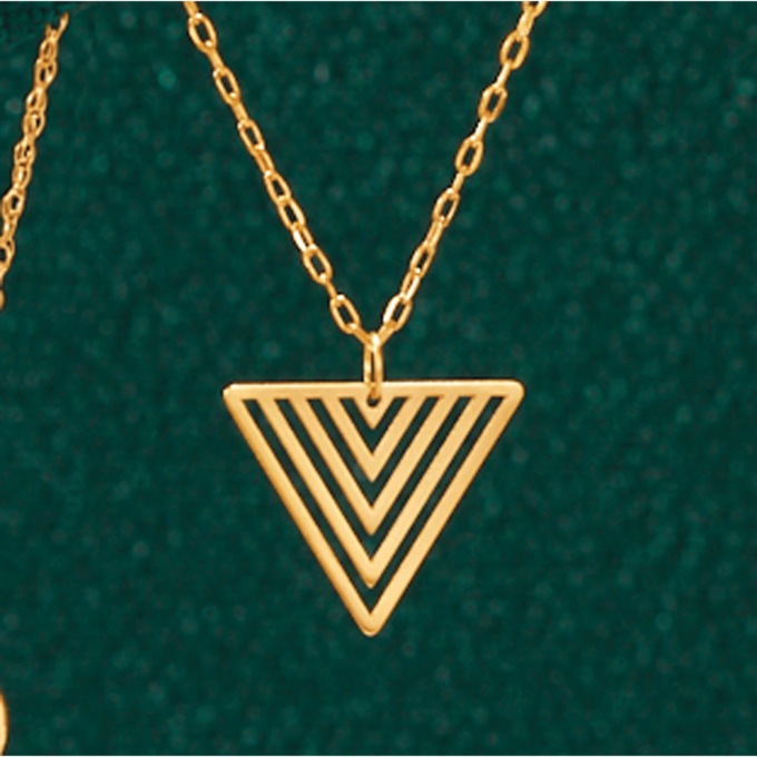 10K Gold Triangle Pendant, , large