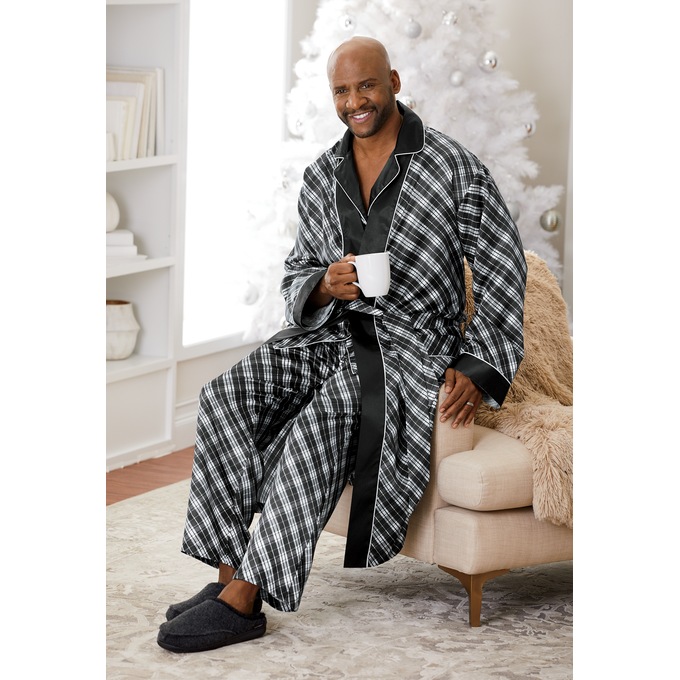 Buy Both Black White Pajamas Robe by Steve Harvey and Save, , large