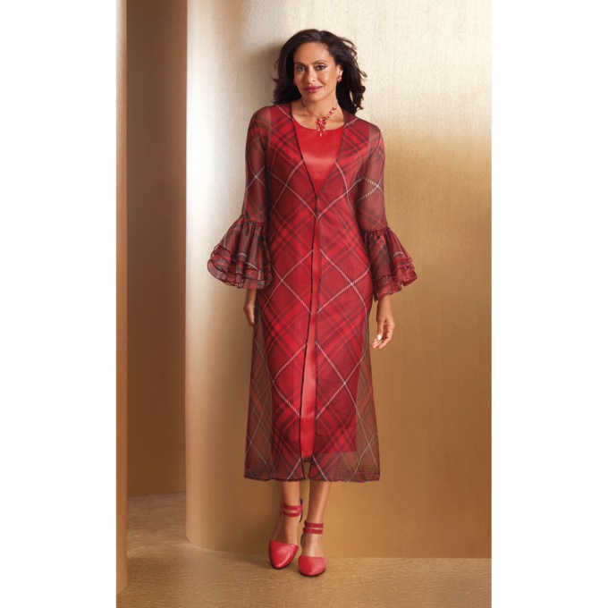 Francynne Ruffle Sleeve Jacket Dress, , large